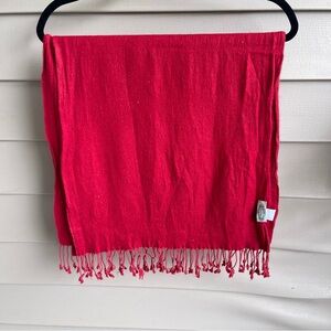 Joolay Cashmere Silk Red Scarf 67” Holiday Christmas‎